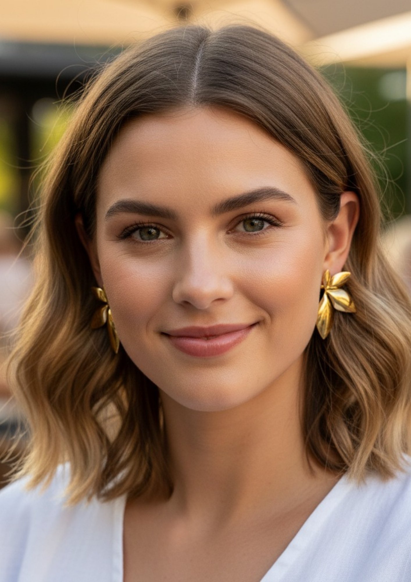 NIMHA Golden Leaf Elegance Studs - NI 002EG