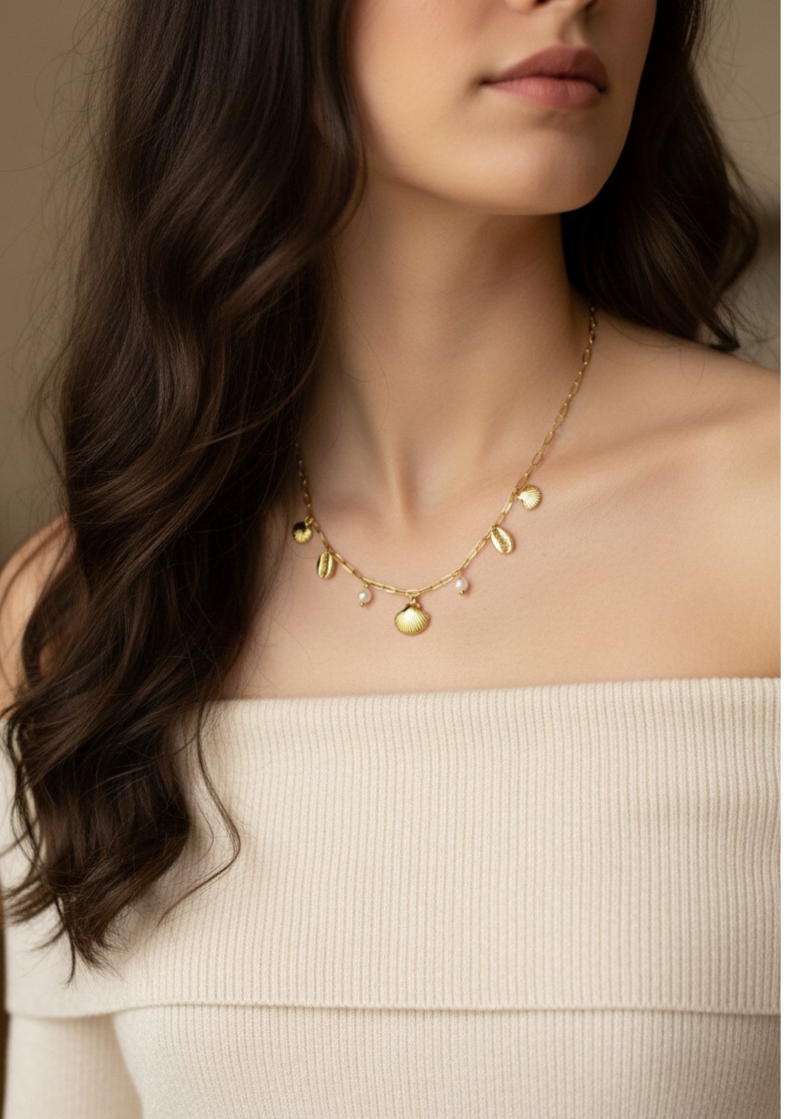 NIMHA Ocean Whisper Shell Charm Necklace