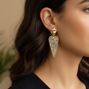 Pink Arrow Drop Earrings – Stainless Steel Gold Plated NI 016EP