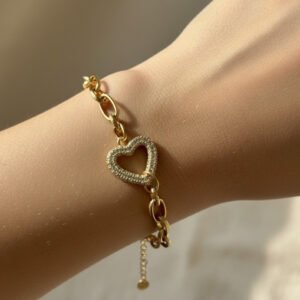 NIMHA Sparkling Heart Link Bracelet